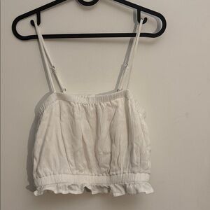 White Ruffled Crop Top